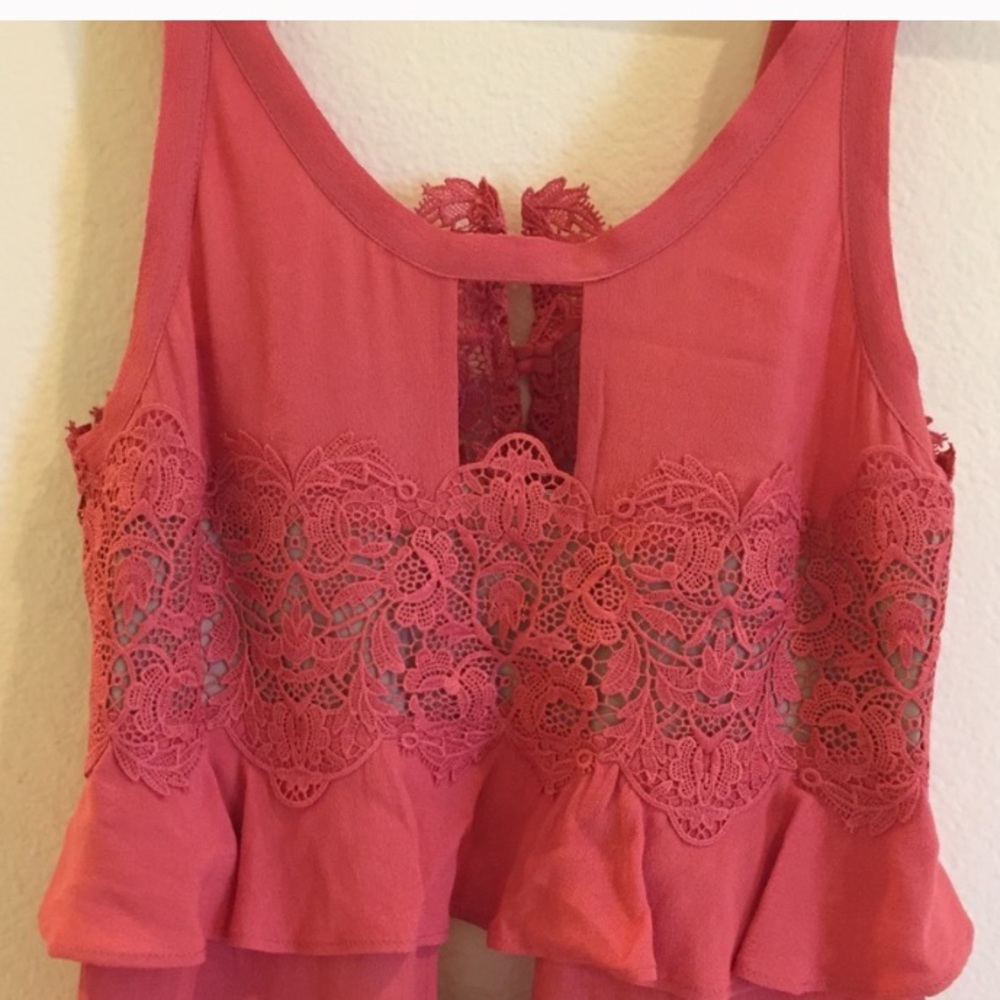New for love and lemons coral lace dress.